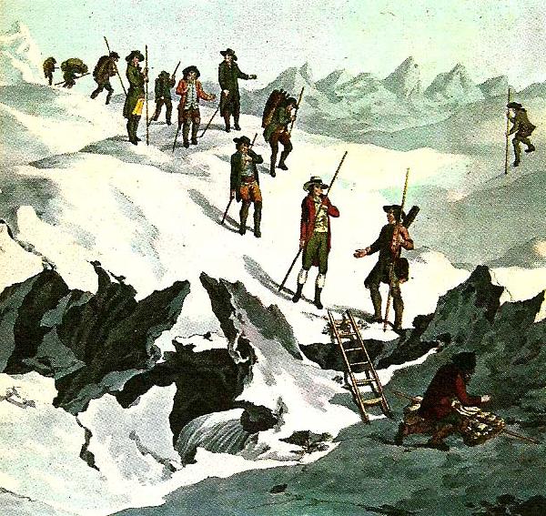 unknow artist horace de saussures expedition var den tredje som besteg mont blancs topp oil painting image